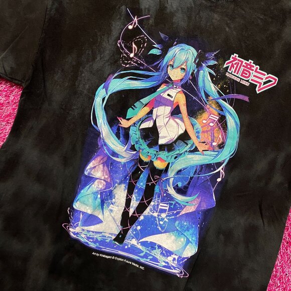 Hatsune Miku Power Up With Music tiedye Tshirt size medium - Picture 4 of 4